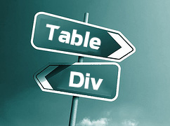 sử dụng div,  div vs table